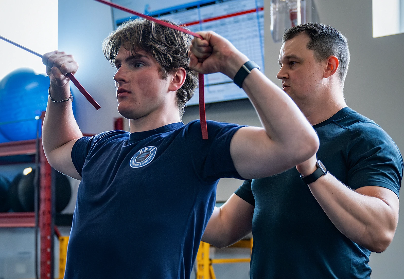 person performing resistent training