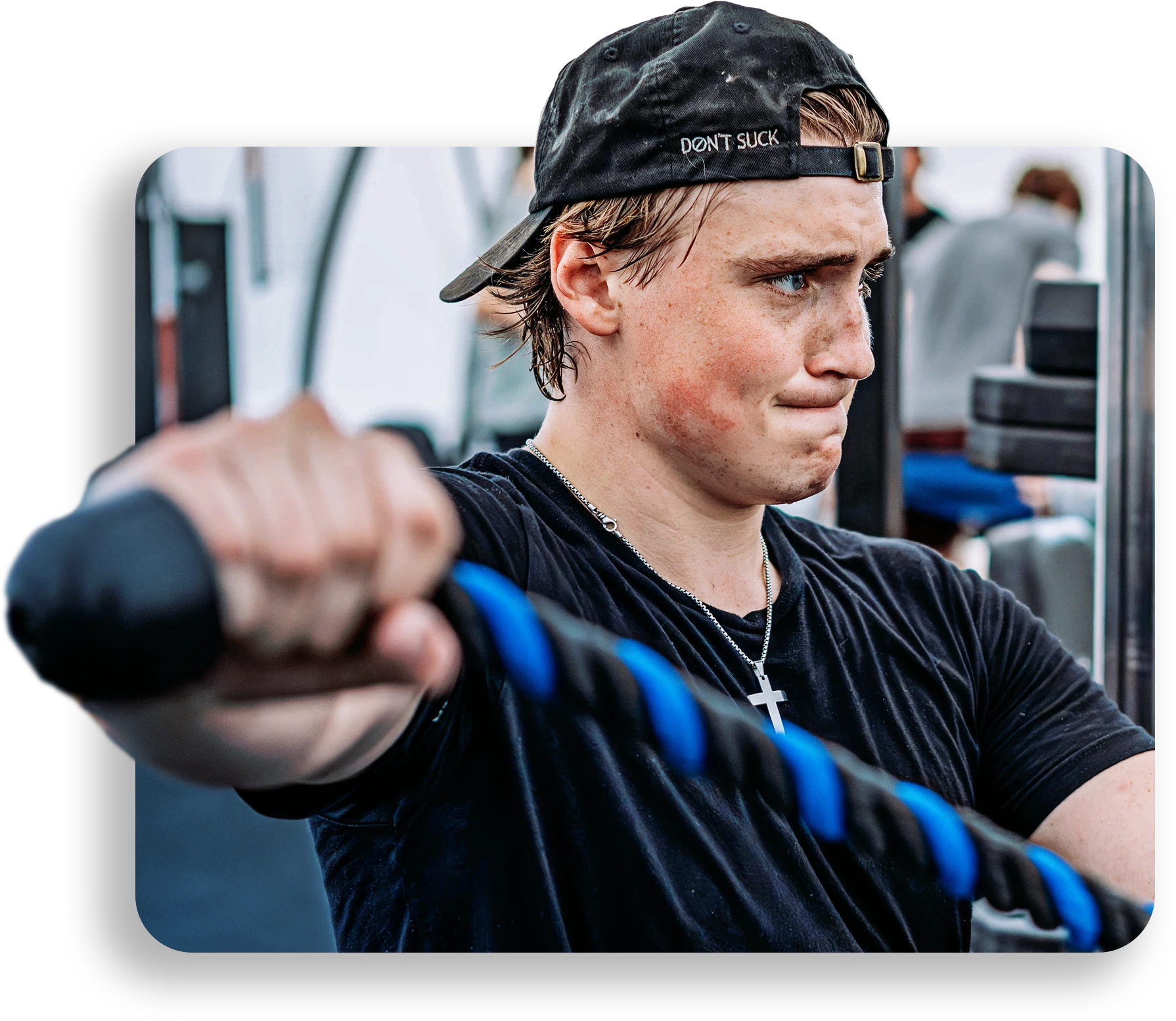 person performing strength training