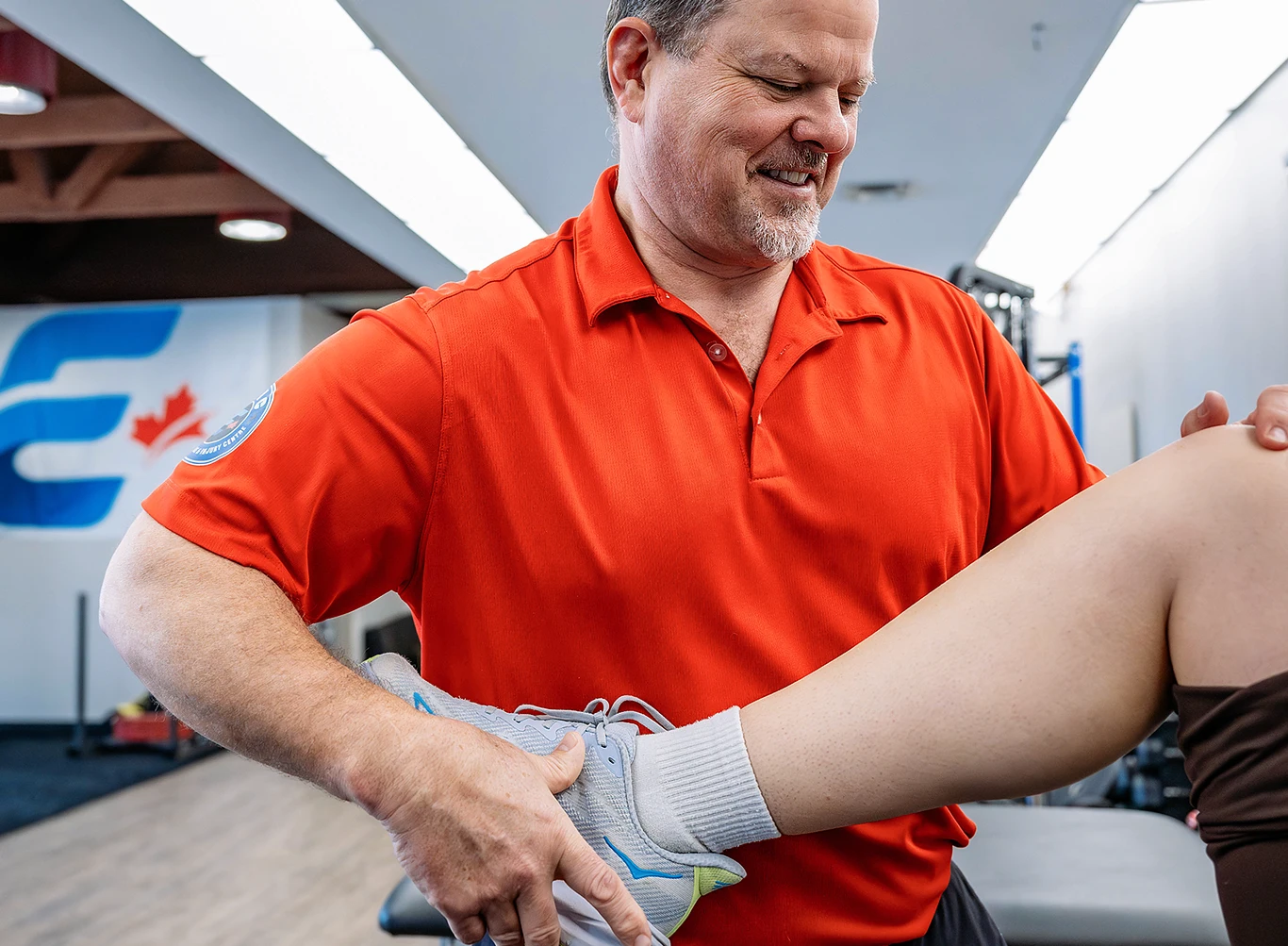 instructor performing treatment on patient